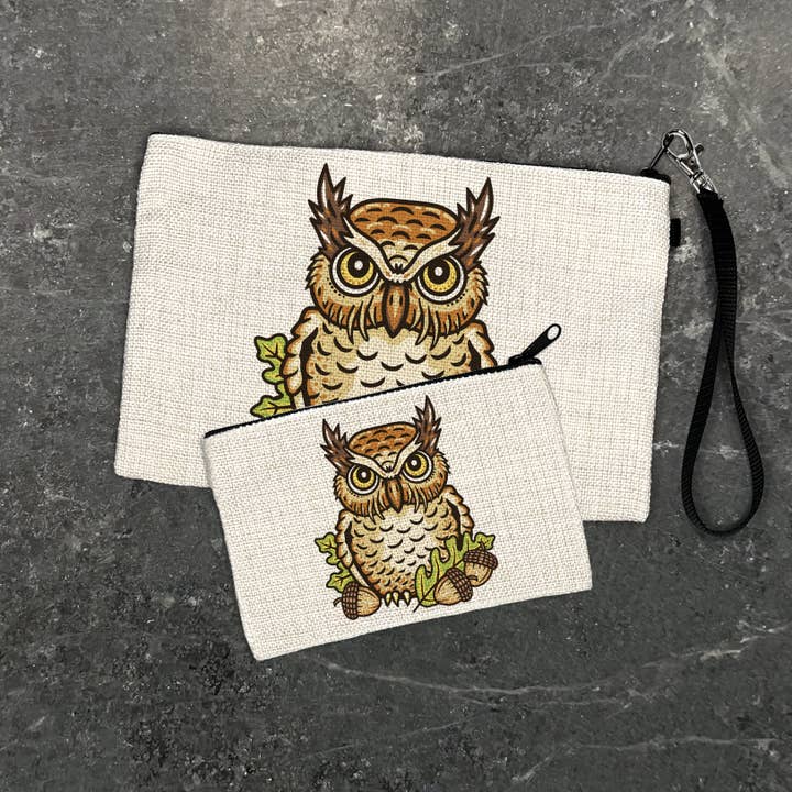 Owl Zipper Pouch | Makeup Bag | Coin Purse | Owls for wholesale by Two Little Fruits