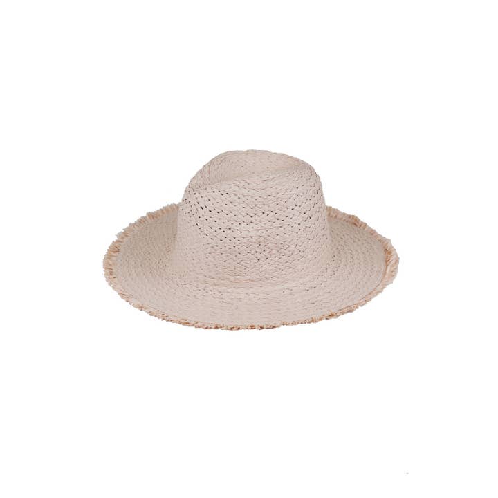 MYS Wholesale Inc - Wholesale Straw Hat - Women's - Frayed Solid Straw Sun Hat