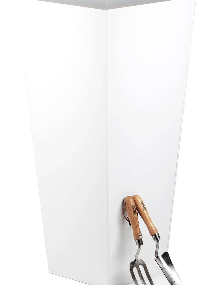 Portofino Collection 32cm blank vit galvaniserat stål avsmalnande fyrkantig kruka för wholesale av Closer2Nature