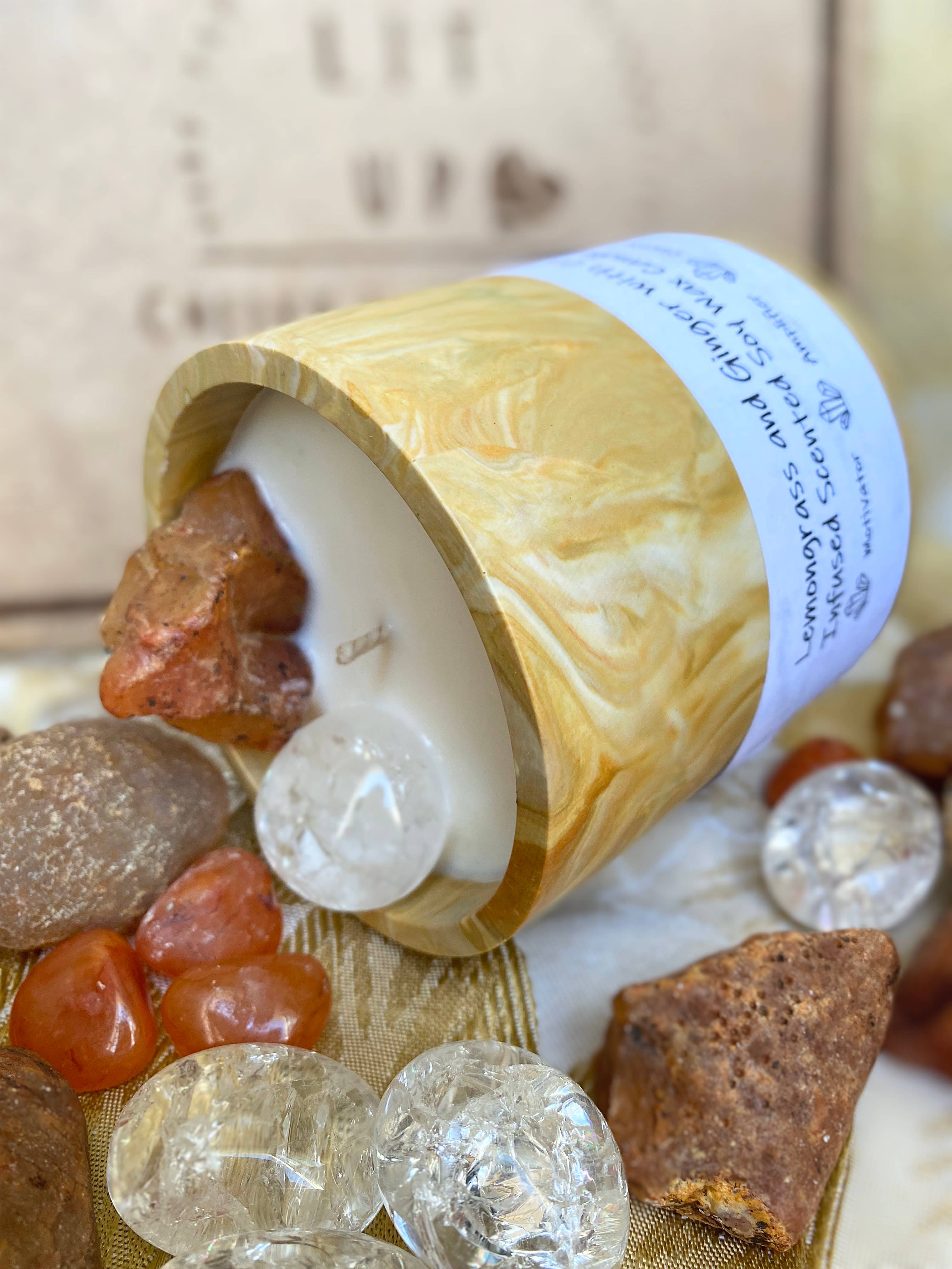 Lit Up, Ireland - Wholesale Jar/Filled Candle - Fire and Ice Soul Candle - Lemongrass and Ginger2