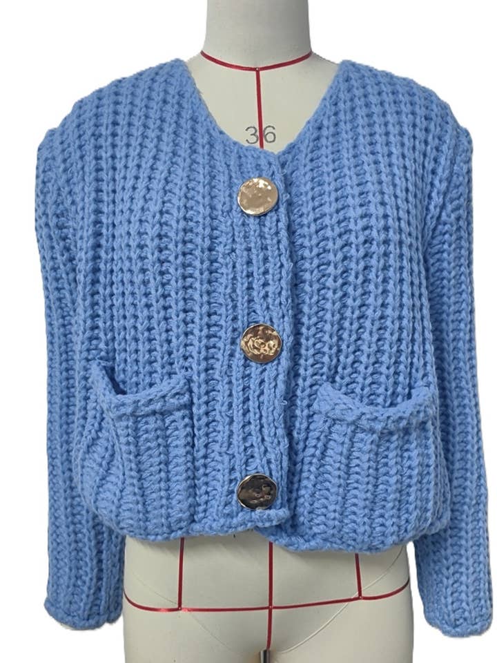 Rosa Clothing - Wholesale Cardigan - Women's - Chunky Sweater Loose Slouchy Knitted Cardigan