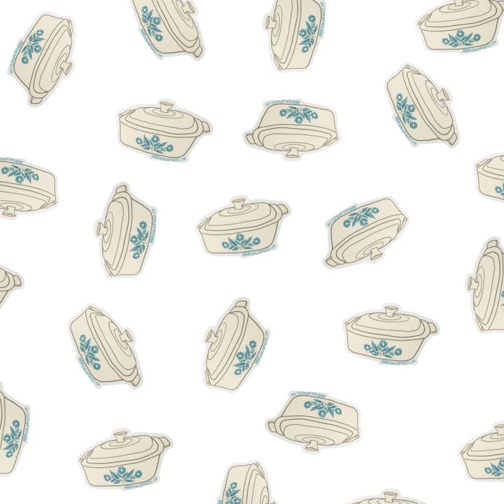 Marigold Press - Wholesale Sticker - Vintage Corningware/Pyrex Casserole Vinyl Sticker 1