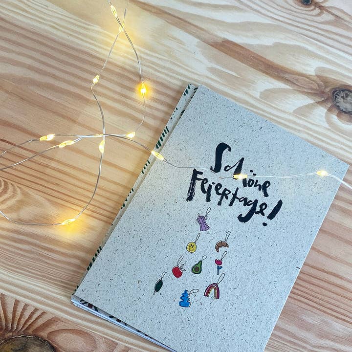 brushmeetspaper - Wholesale Kerstkaartje - Ansichtkaart "Fijne Feestdagen" Kerstkaart - Brush Lettering