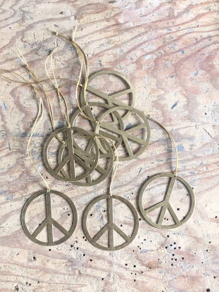 Choose Peace Mini Light Catcher | Gold Charm | Ornament for wholesale by Vida + Luz