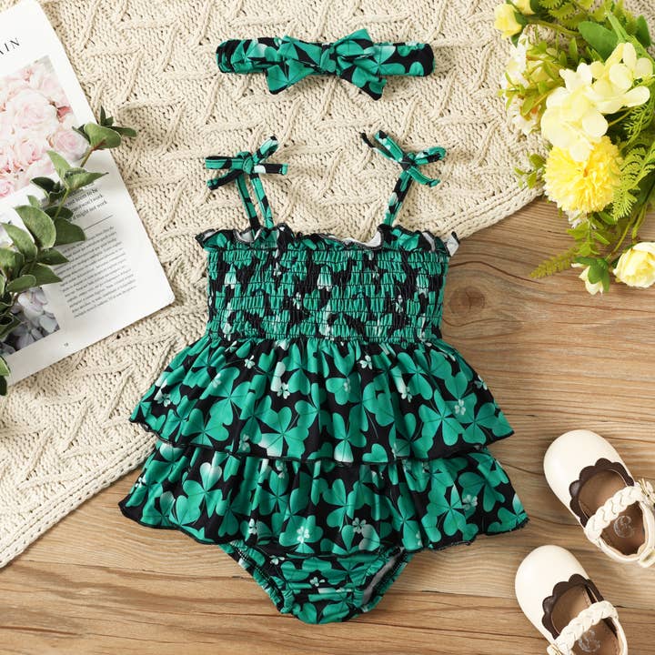 Baby Girl Sweet Romper with Hanging Strap for wholesale by PatPat