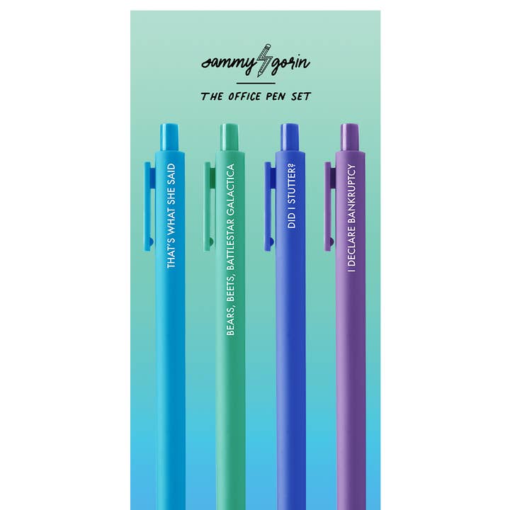The Office Gel Pen Set for wholesale by Sammy Gorin LLC