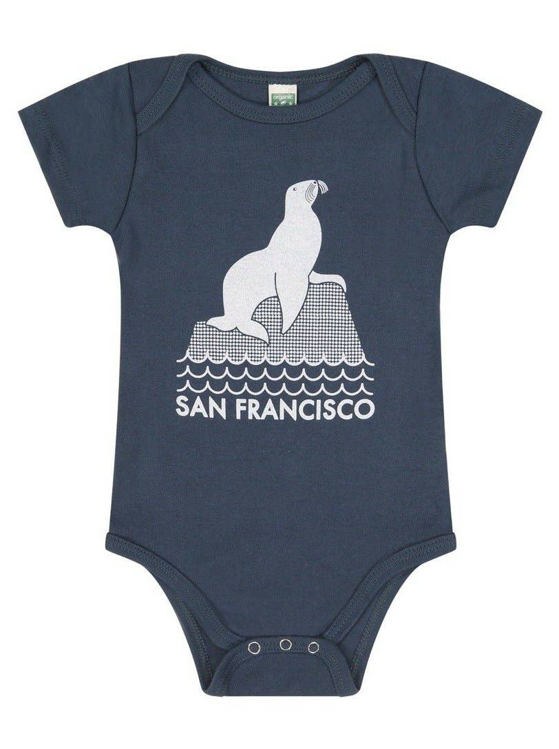 Culk - Wholesale Bodysuit (Non-Footed) - Baby - SF Seal Baby Onesie Navy Triblend
