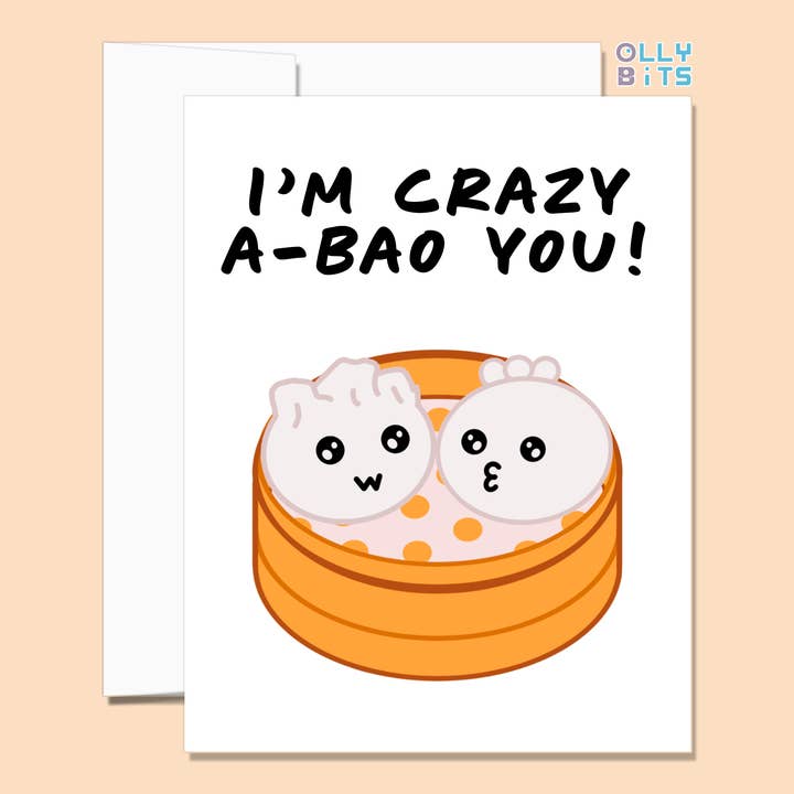 Je suis fou A-BAO You ! Carte de vœux pour la vente par Ollybits Pixel Art