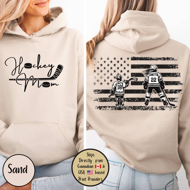 Hockey Mom USA Flag Sweatshirt for wholesale by TheKingShirt