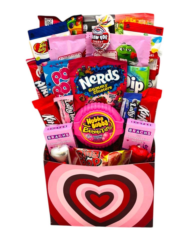 Small Valentine's Day Box Bouquet (Chocolate & Candy) for wholesale by Candy Cake Explosion