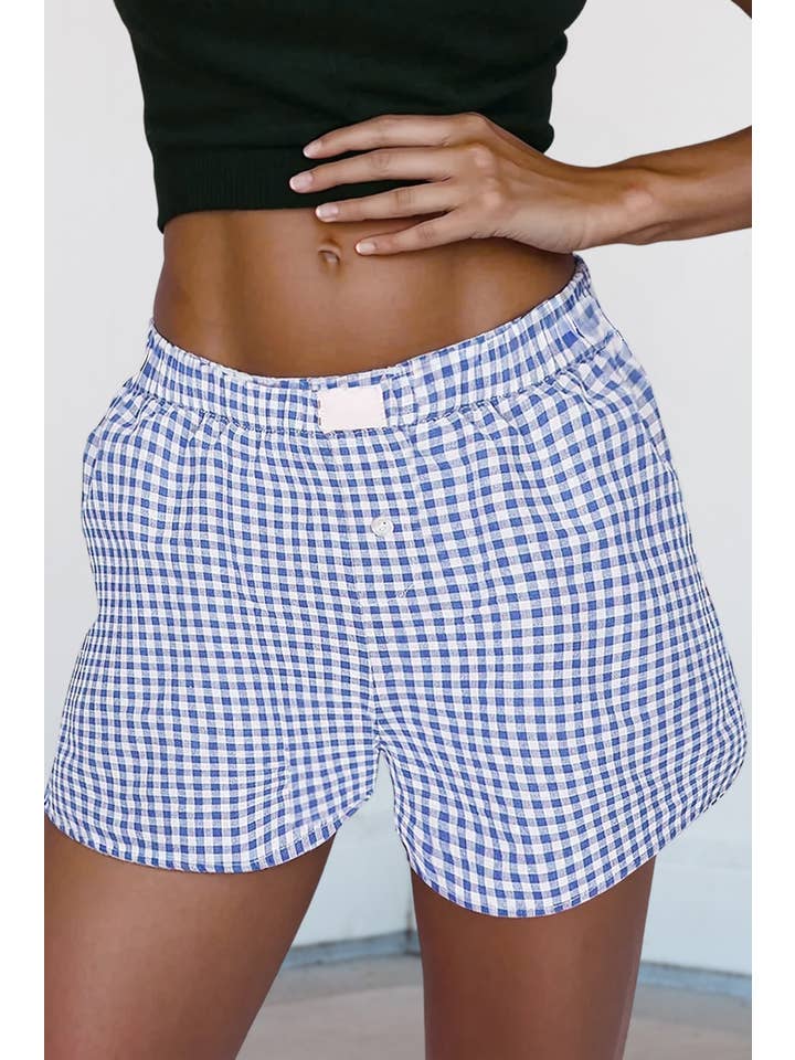 Aapparella - Wholesale Shorts - Women's - Gingham Printed High Waist Shorts | S-2XL