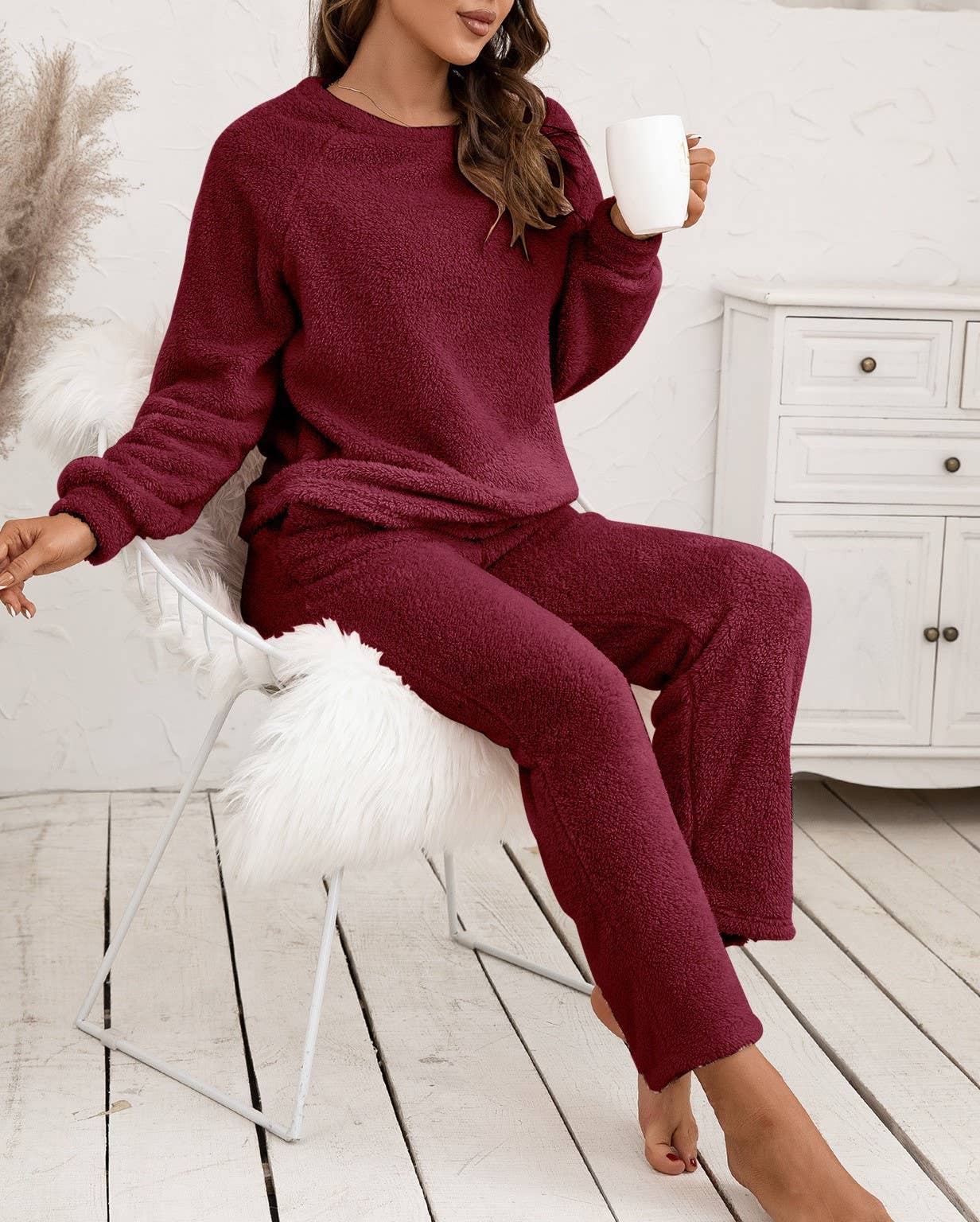 HIDDENBRAND - Wholesale Lounge Set - Women's - Loungewear Double-Sided Plush Two-Piece Set17