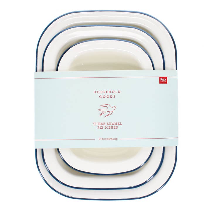 Enamel pie dishes (set of 3) - Blue for wholesale by Rex B2B - Europe