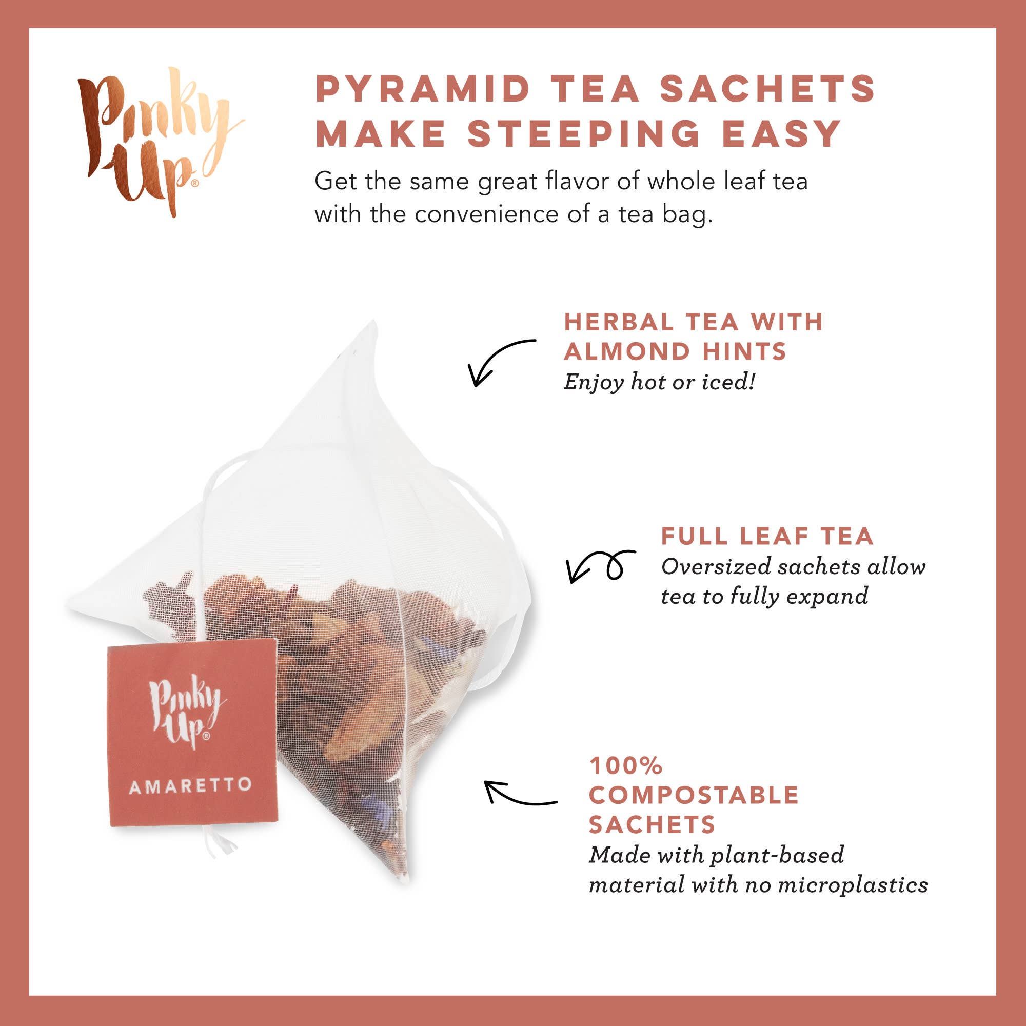 Pinky Up - Wholesale Tea Bags - Amaretto Herbal Tea 15 Sachets5