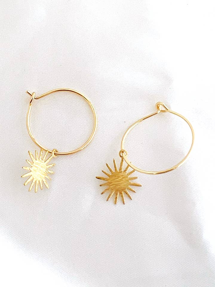 Supernova Earrings - Simple, Gold, Celestial, Astrology for wholesale by Golden Hour Designs