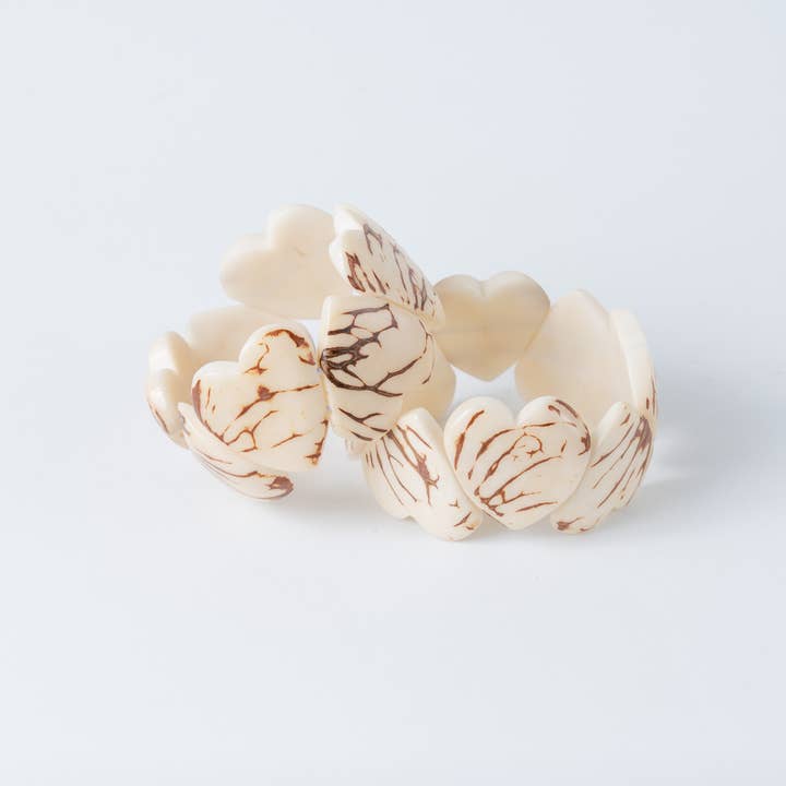 TaguArtsy - Wholesale Cuff Bracelet - Chunky Organic Heart Tagua Cuff Brangle Bracelet3
