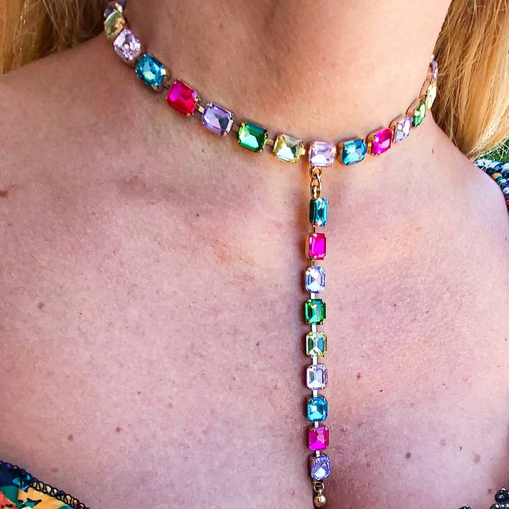 Daemon srls - Wholesale Y-Neck/Lariat Necklace - KELLY -COLLANA CRAVATTINA con pietre sfaccettate - LUCE COLLECTION3