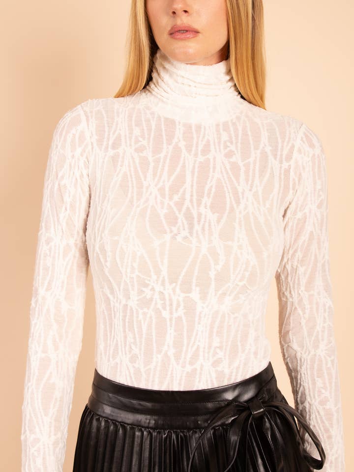 ELFENBEN OB1001 Elegant Genomskinlig Bodysuit för wholesale på Faire