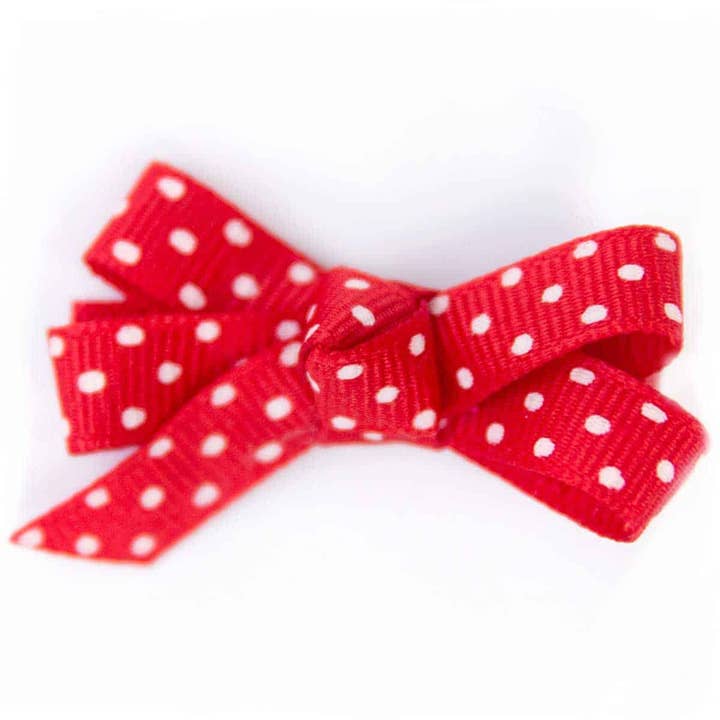 Loopy Swiss Dots Grosgrain Ribbon Hårbåge Alligator Clip för wholesale av Bows Etc.