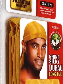 DURAG SILKY LONG TAIL COCONUT OIL TREATED QUALITY (GOLD) for wholesale by MI Hair Distribution