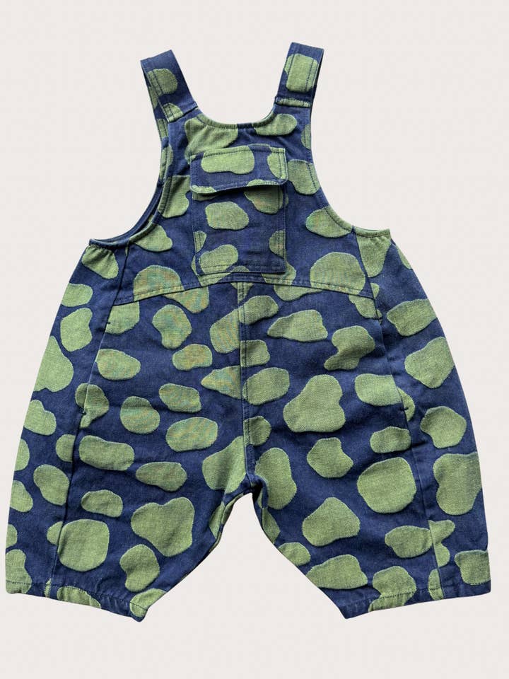 Kids Oversized Denim Dot Jaquard Dungarees for wholesale by Studio Koter
