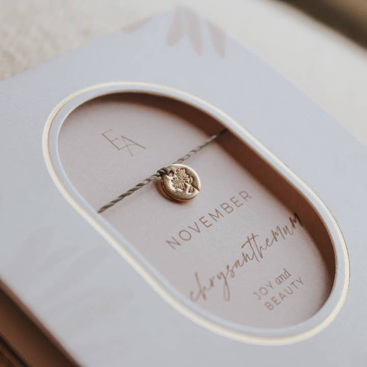 Ever Aster - Wholesale Charm/Dangle Bracelet - November Chrysanthemum Birth Flower Bracelet1