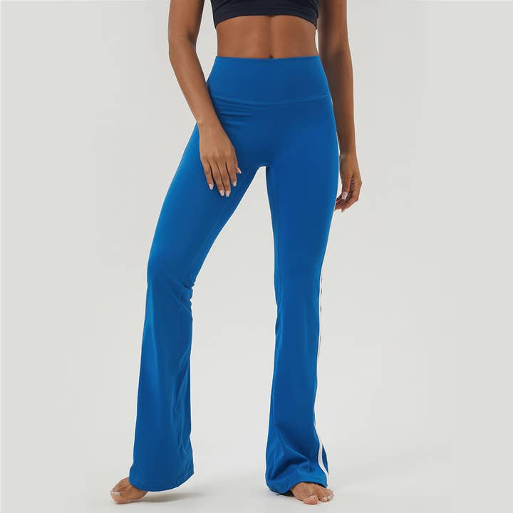 Sodalemon - Wholesale Athletic Pants - Women's - Yoga Color Block Hip Lifting Fitness Sport Flare Pants
