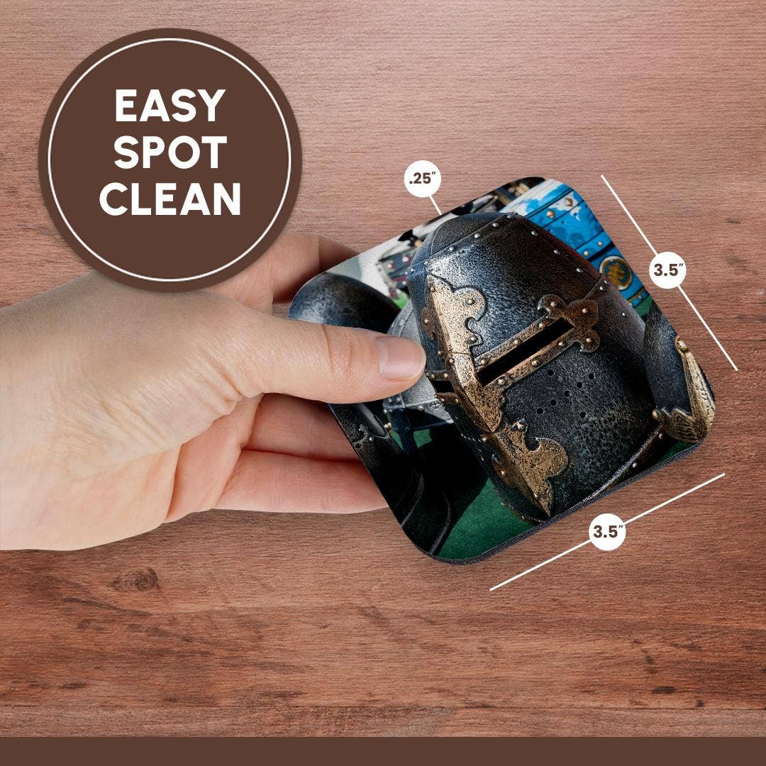 3dRose – Großhandel Untersetzer – 3dRose, Verzierte Eisenhelm eines mittelalterlichen Ritters, Untersetzer13