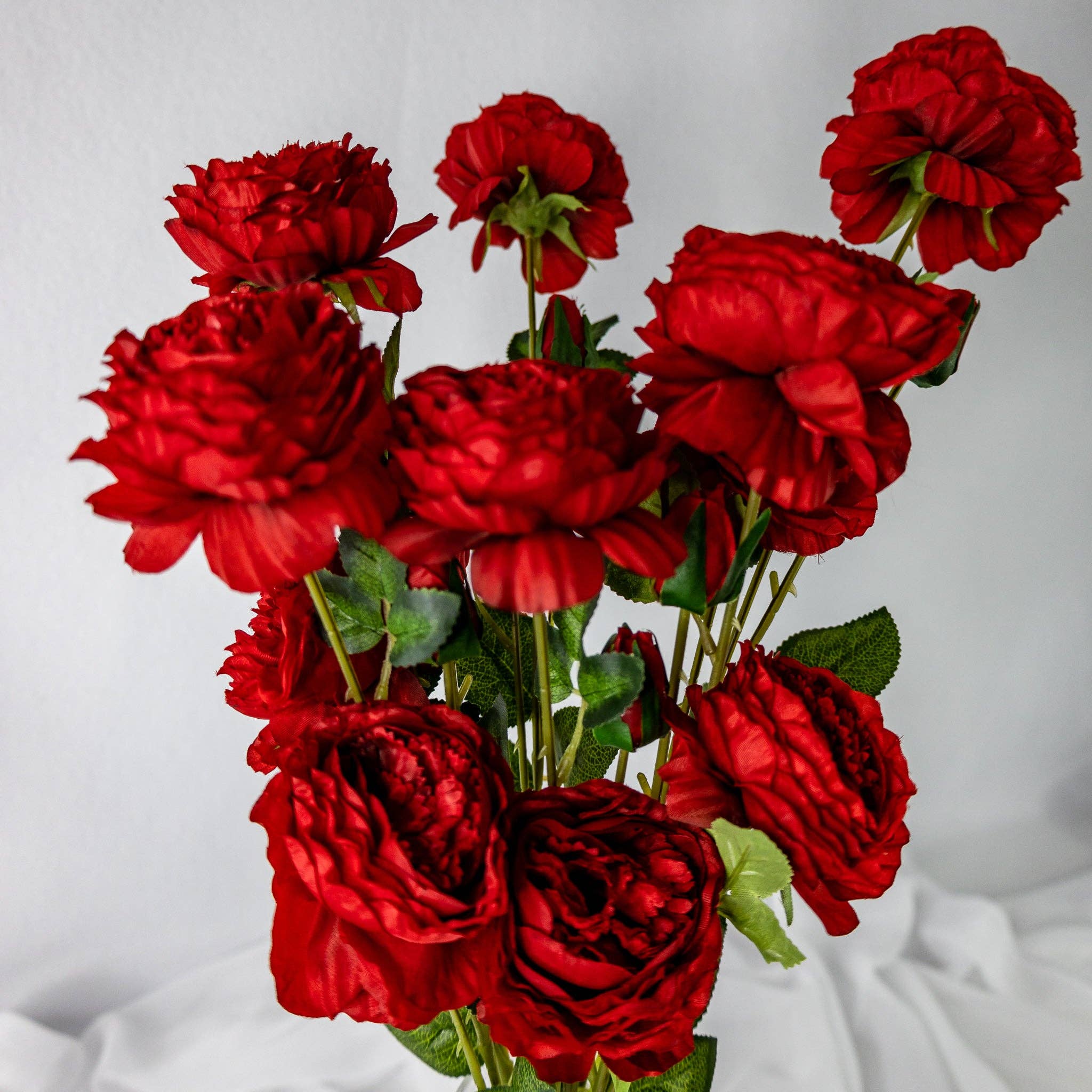Realistic Artificial Flowers - Wholesale Artificial Flowers - Red Peony Mini Bloom - Realistic Artificial Flowers1