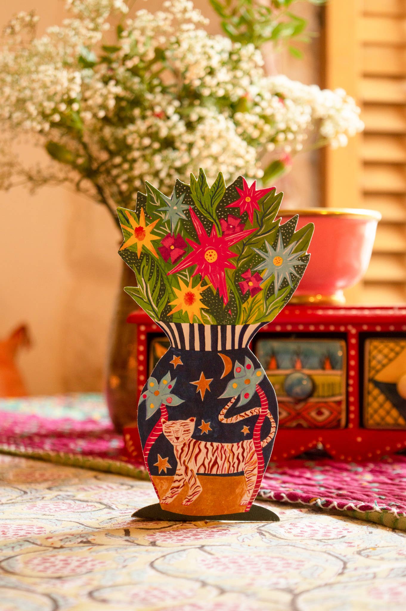 Hutch Cassidy - Vendita all'ingrosso Biglietti di auguri generici - Biglietto d'auguri con vaso pop-up magico a tigre6