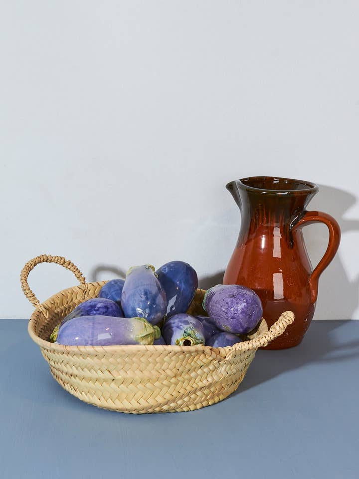 Glazed ceramic replica eggplant for wholesale by Eturel Madrid