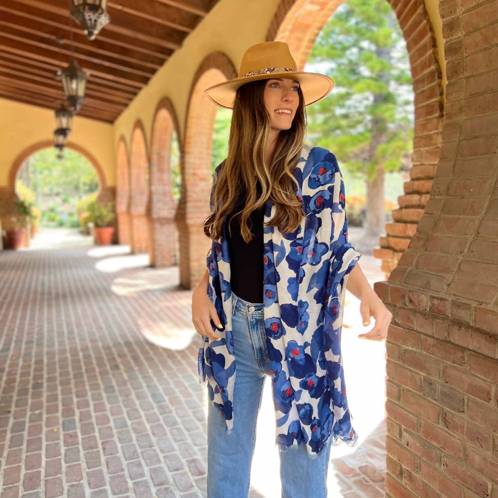 Humble Hilo – Cachecol - Mulher por atacado – Lenço Humble Hilo com arte de papoulas vetoriais40