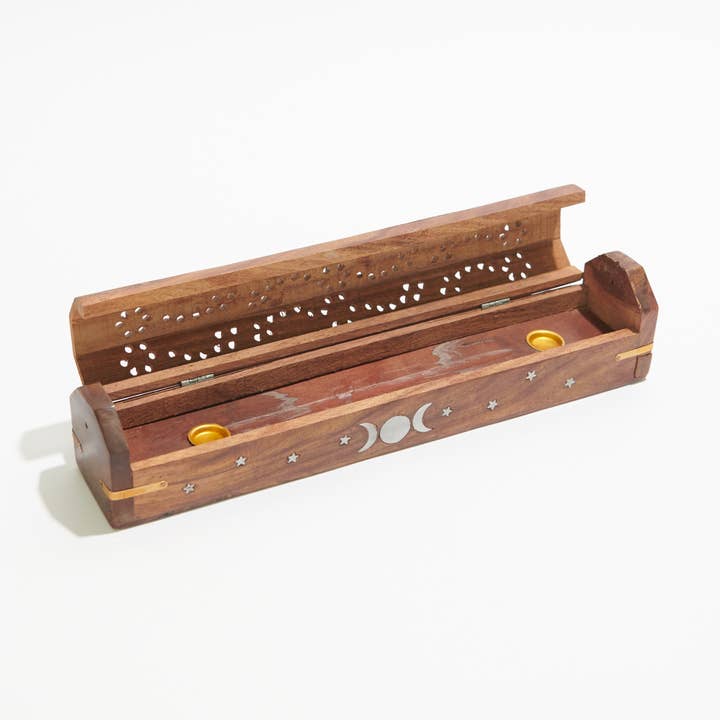 Hand Carved Wooden Incense Holder Storage Wooden Box for wholesale by Liv Rocks