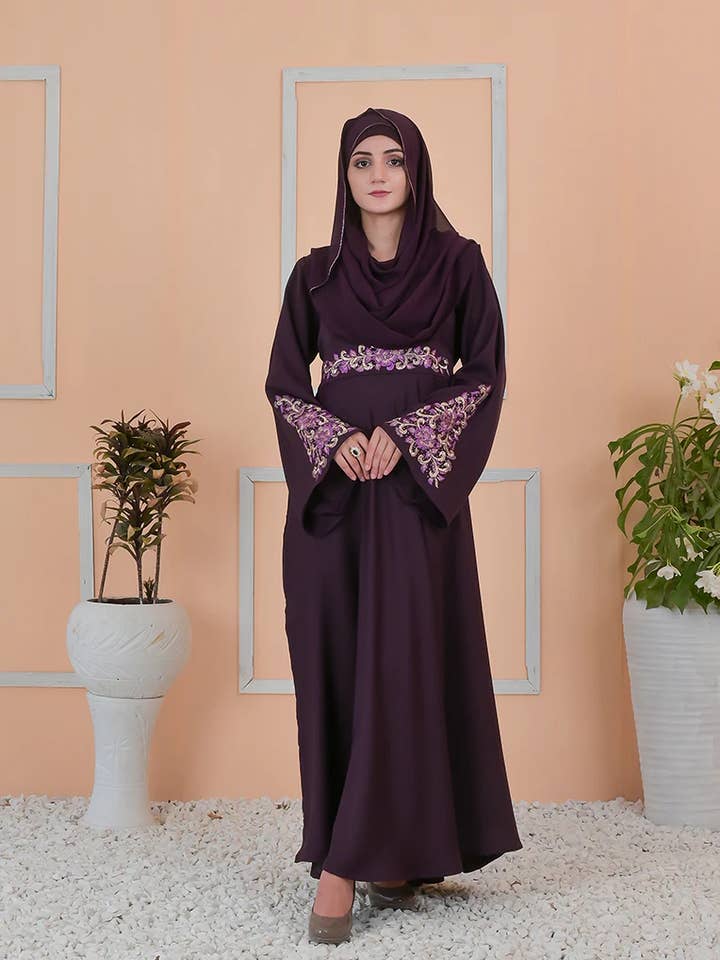 Multi Colored Front Embroidery Abaya for wholesale on Faire