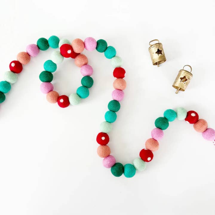 Whimsical Christmas Felt Ball Garland - 50 Felt Balls and other Purchase wholesale felt garland. Free returns & net 60 terms on Faire trending on Faire.