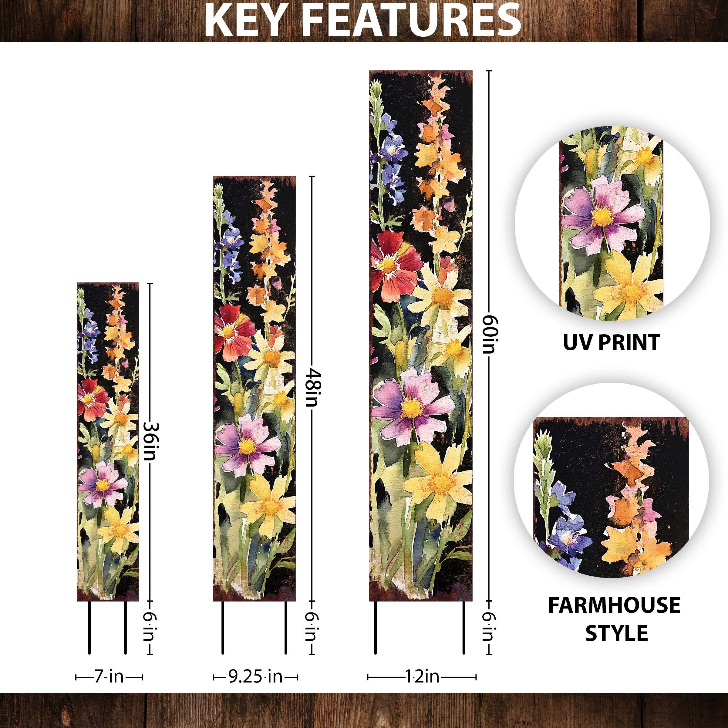 TX USA Corporation - Wholesale Garden/Lawn Stake - Summer Wildflower Garden Stake | Vibrant Outdoor Rustic Yard Sign UV Protected1