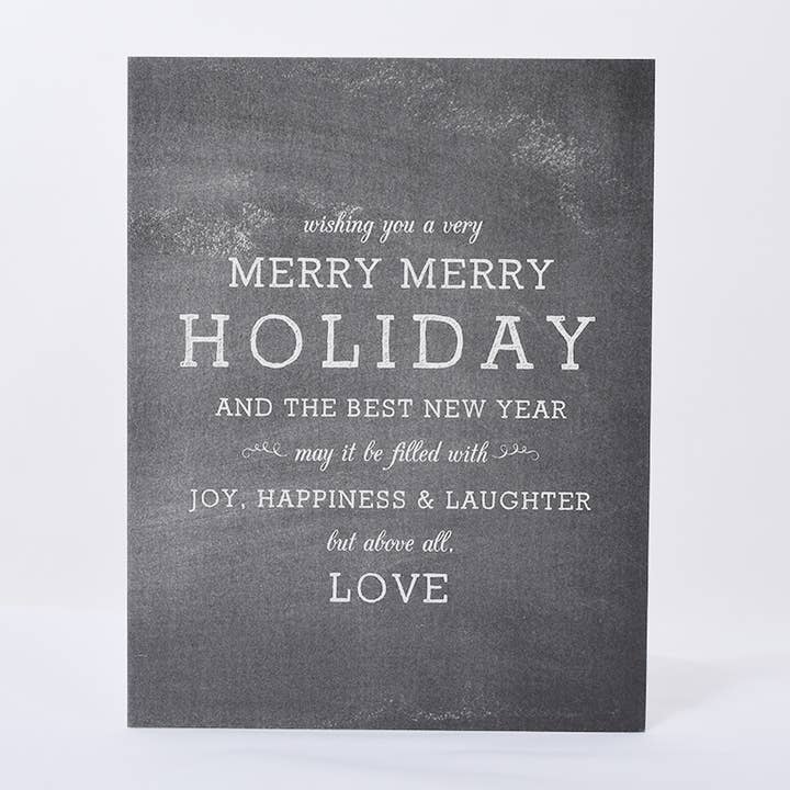 Cartão de férias Merry Merry Chalk por atacado de Paper + Cup