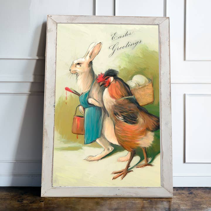 Vintage Easter Bunny and Rooster for wholesale by ginger blue