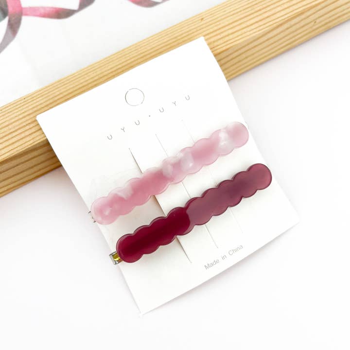 SoapElenGlen - Wholesale Hair Clip - Women's - 2PCS Wavy Duckbill Clip, Rectangular Simple Hair Clip8