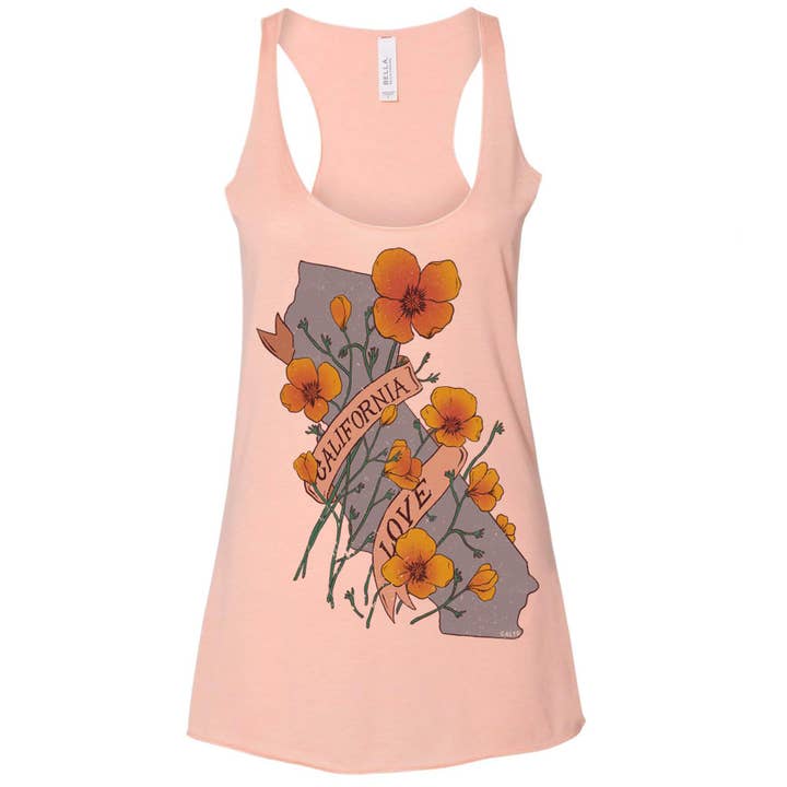 California Love Bear peach tank California Love Bear peach tank