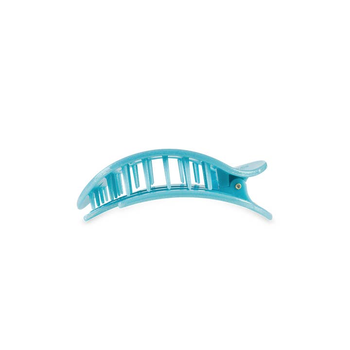 TELETIES - Wholesale Hair Clip - Women's - Round Flat Hair Clip | Small | Blue Seas