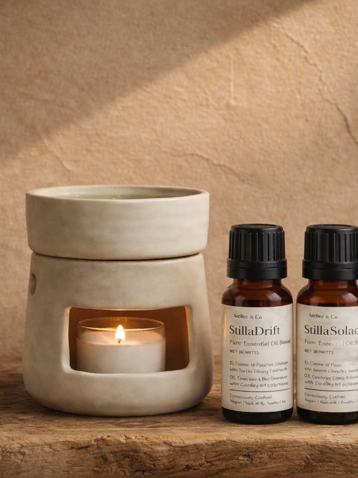 Stilla | Sanctuary Ritual – Ceramic Burner & Essential Oil Collection for wholesale by Atelier & Co
