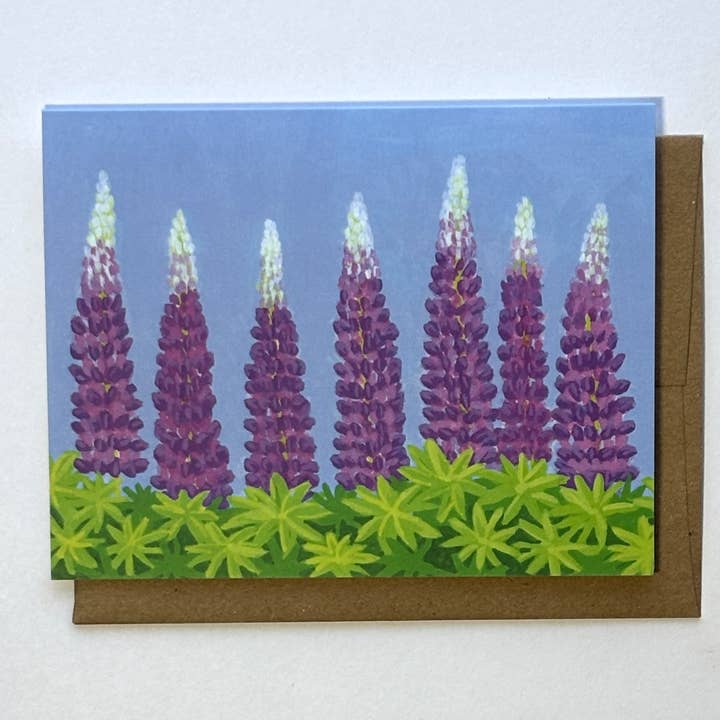 Lupine Flower Note Card for wholesale by Kelly Fuller