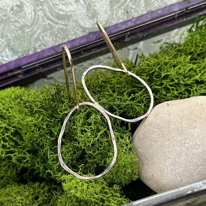 Rachel Renee Jewelry - Wholesale Dangle Earrings - CHERYL Mixed Metal Freeform Pebble Dangles3