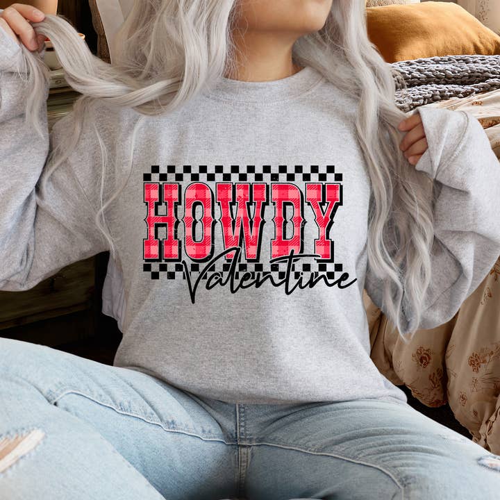 Howdy Valentine Sweatshirt for wholesale by Dixie Grace Mercantile