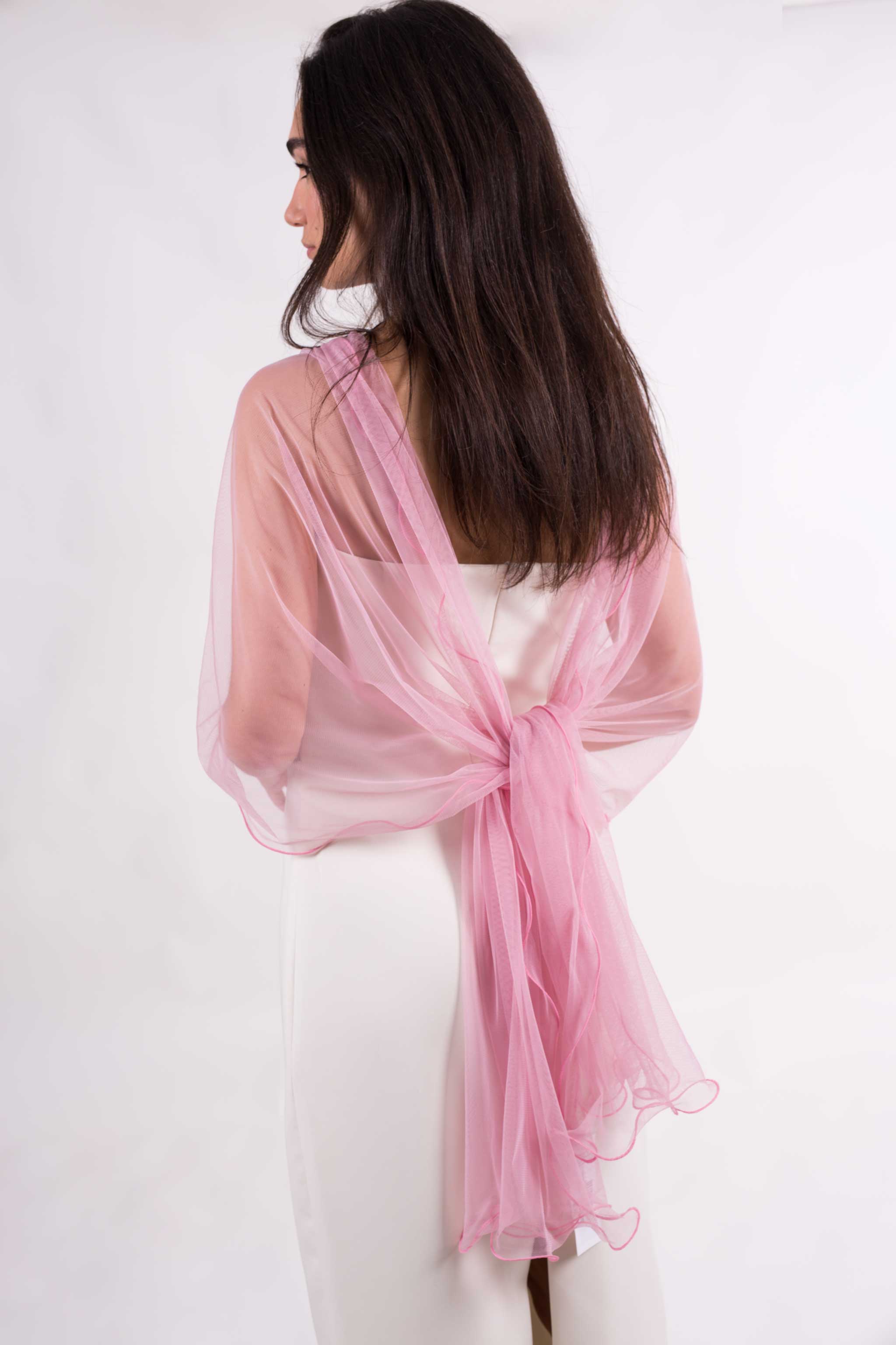 MR Complements - Vente Écharpe – femme - Châle en tulle grande taille aux bords ondulés50