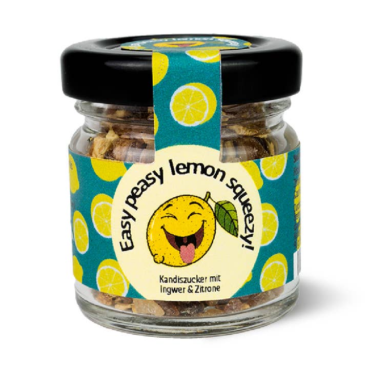 Miniglas „Easy peasy lemonsqueezy” met gembercitroen - 
zoet  voor wholesale door Altenburger Senf & Feinkost GmbH & Co. KG