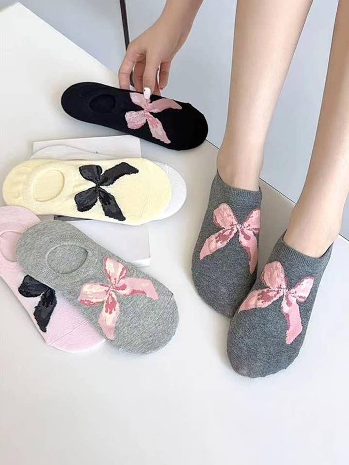 Calzini Invisibili Morbidi con Fiocco per la vendita all'ingrosso da parte di 66DISCO