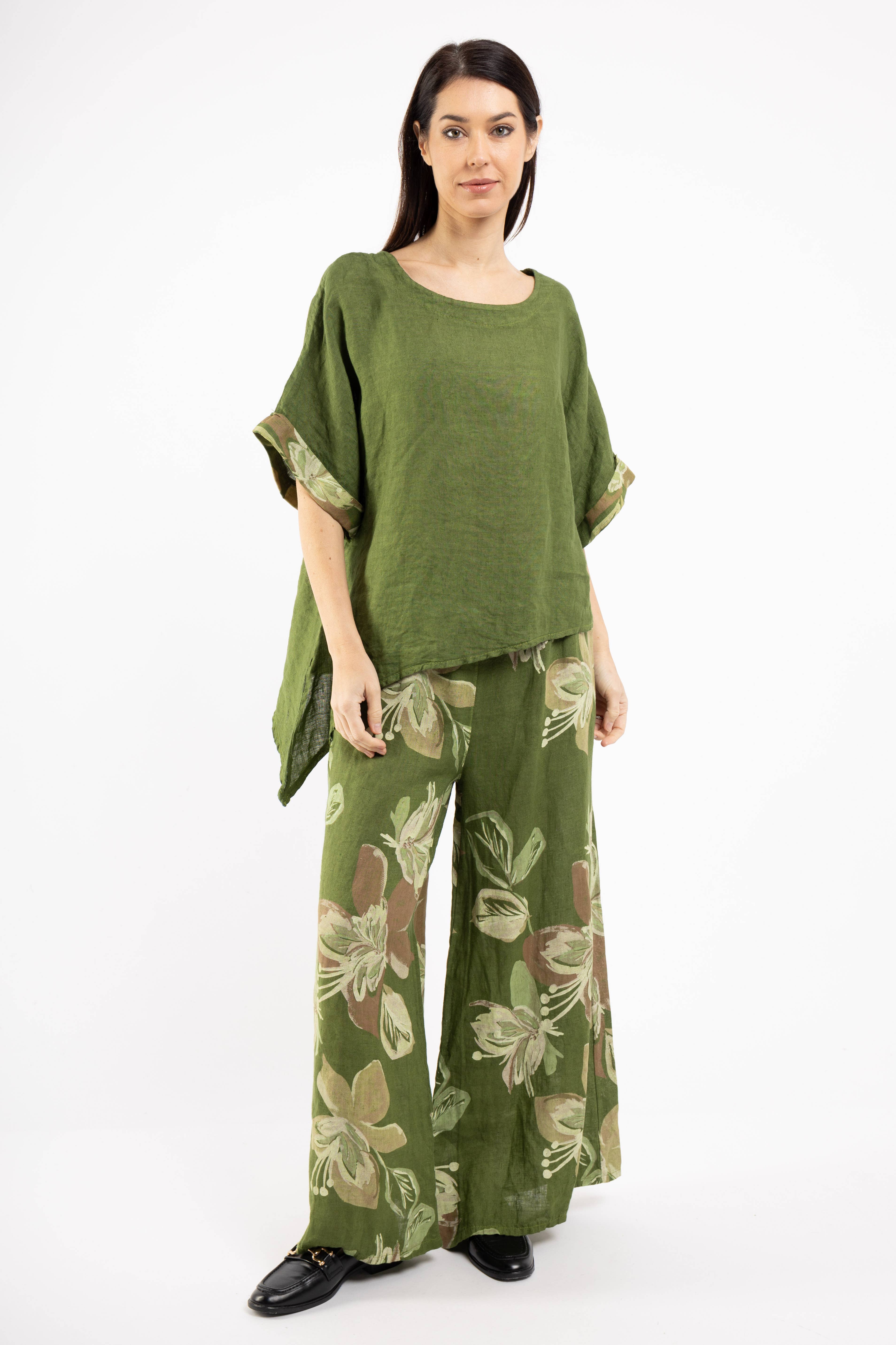 Shyloh - Wholesale Pants - Women's - Wide-leg pants with elastic waistband and floral print, 206597