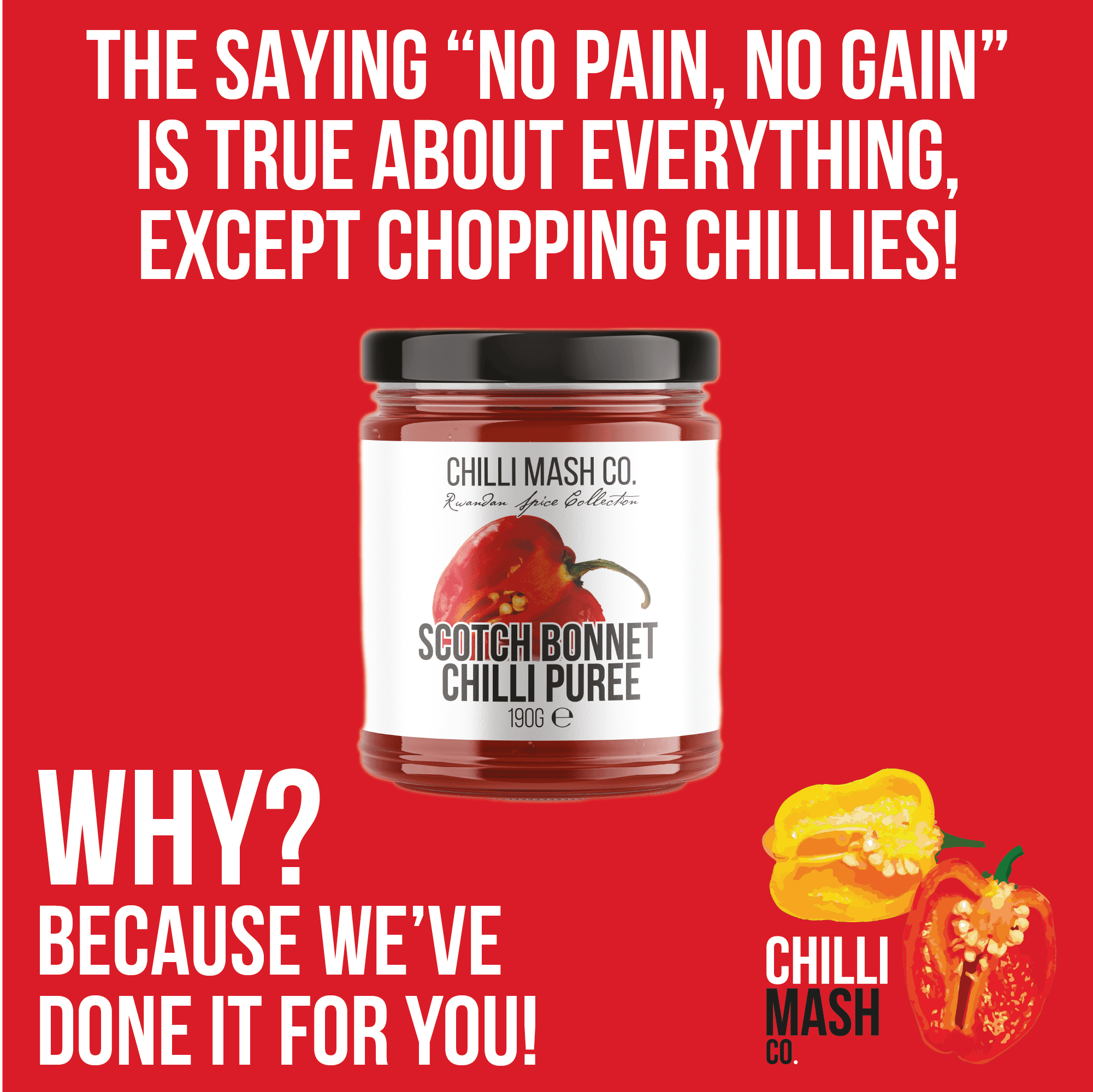 Chilli Mash Company - Wholesale Chili Paste - Scotch Bonnet Chilli Puree | 190g | Chilli Mash Co.4